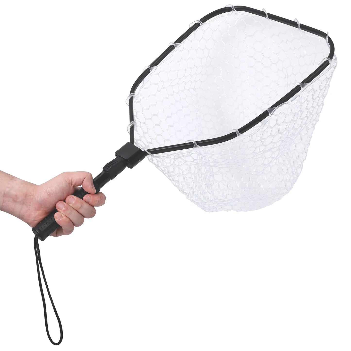 Foldable Fishing Net For Trout Soft Rubber Fishing Net With Handle Fly Fishing Landing Net For Easy Catch Release, Lightweight