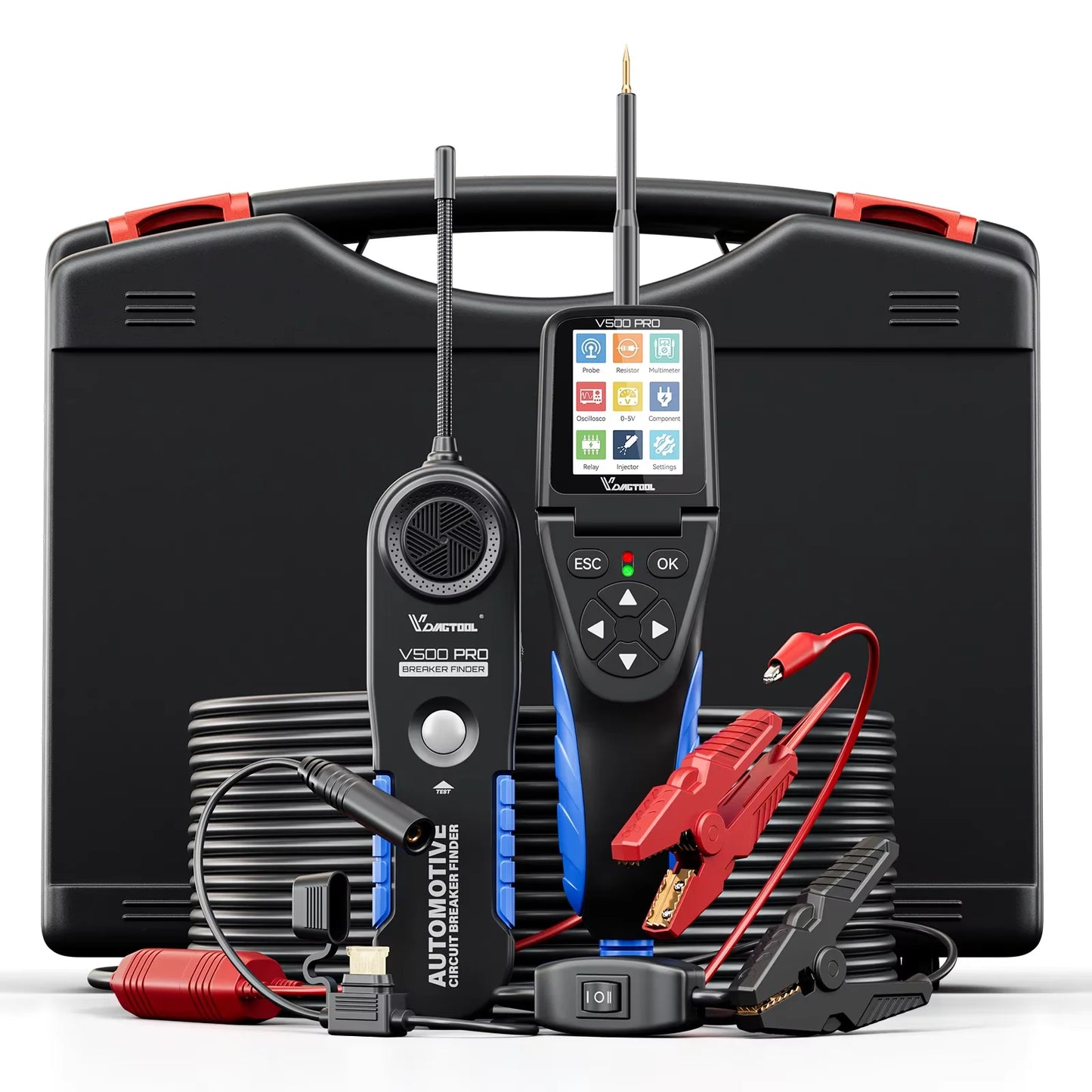 2026 VDIAGTOOL V500PRO 12V/24V Automotive Circuit Tester Car Power Circuit Probe Kit Multimeter Oscilloscope Relay Injector Test
