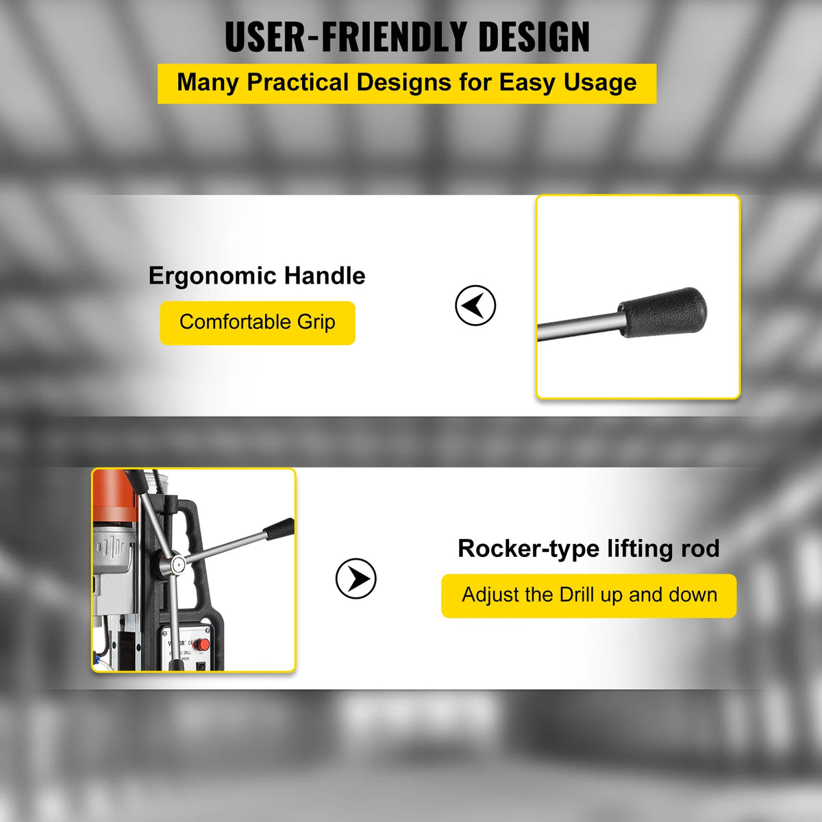 SucceBuy Industrial Magnetic Drill Press Kit With HSS Cutters