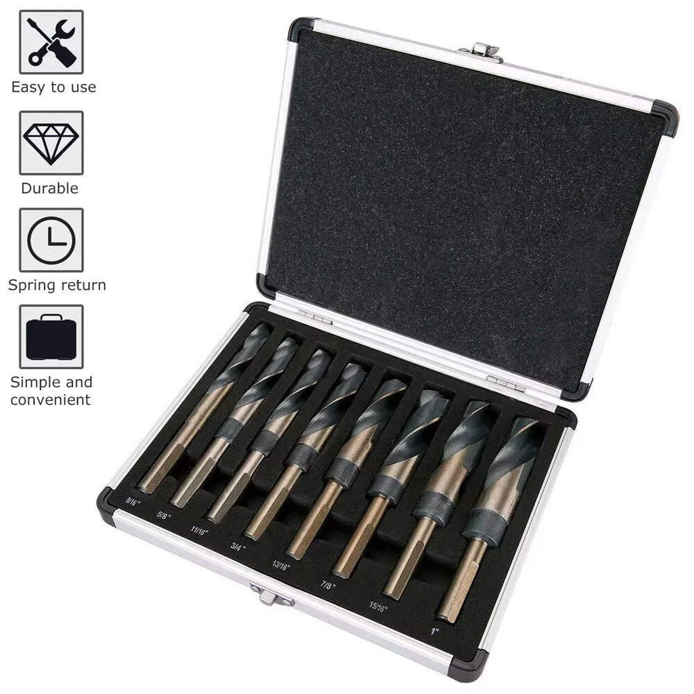 HSS Cobalt Silver And Deming Drill Bits Set Large Size 9/16inch To 1inch M2 High Speed Steel Multifunction Tool Accessories