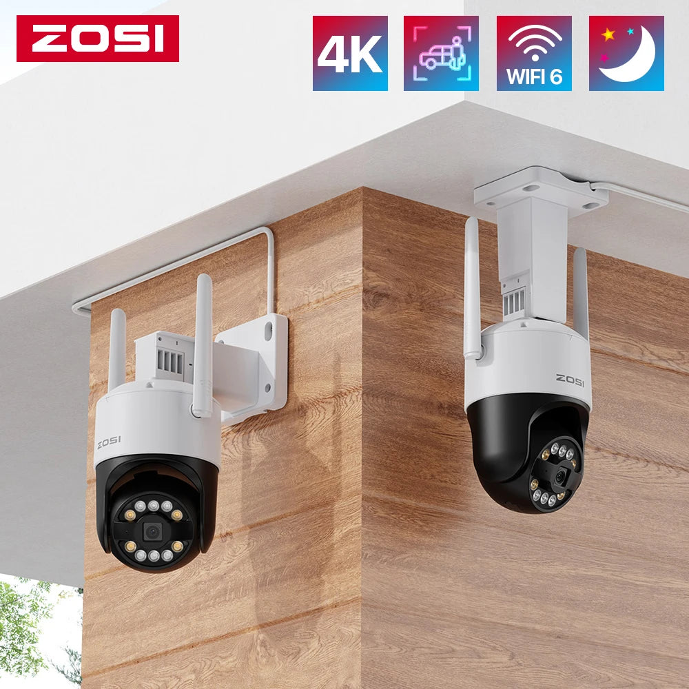 ZOSI C296 8MP/5MP Wifi 6 PTZ Camera 4K HD Outdoor IP Camera AI Detection Auto Track Security Protection CCTV Video Surveillance