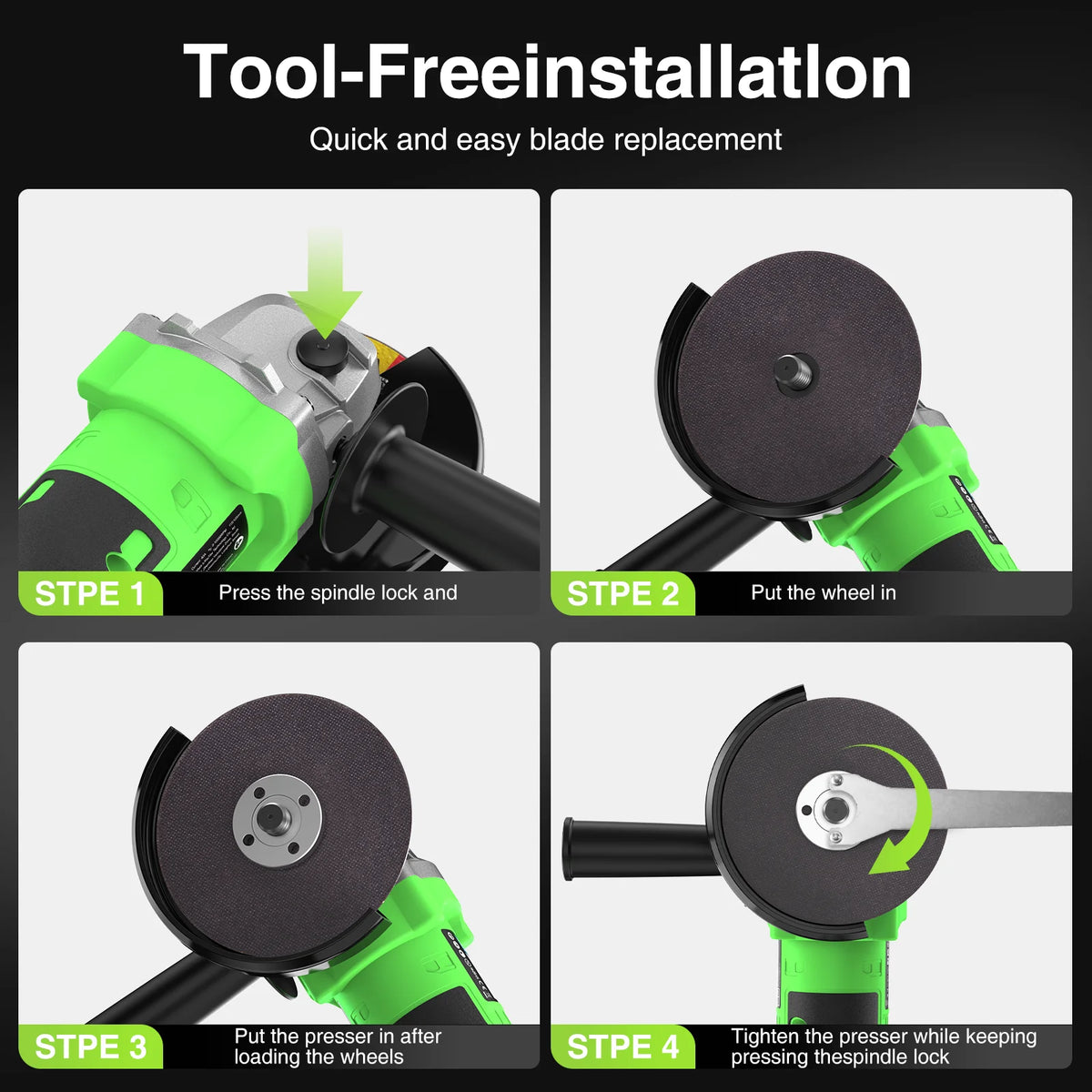 TaskStar Cordless Angle Grinder With Two Batteries And Accessories