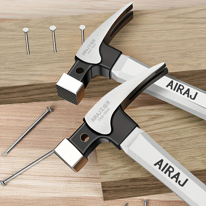 AIRAJ 6-piece set of high-carbon steel claw hammers - Durable, with non-slip handles, suitable for both industrial and household use. Available in short or long handles.