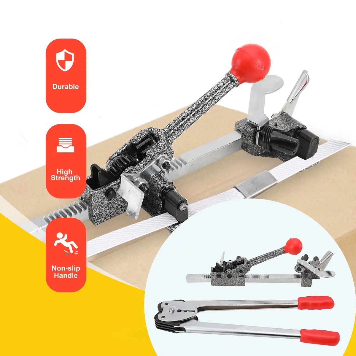 Strapping Sealer + Strapping Tensioner Manual Encapsulator Packaging Plier Strapping Machine Pallet Packing Strapping Kit