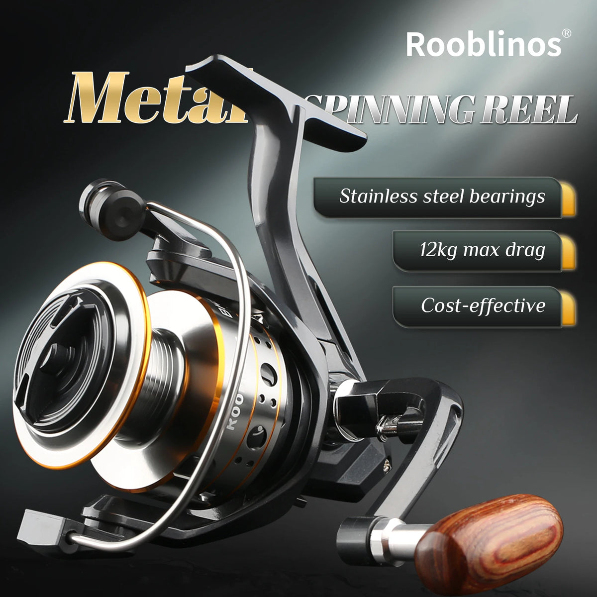 Rooblinos BK Real 4+1BB Ultralight Max Drag Fishing Reel Fishing Wheel Handle Carp Fishing Reel Saltwater Freshwater Fish