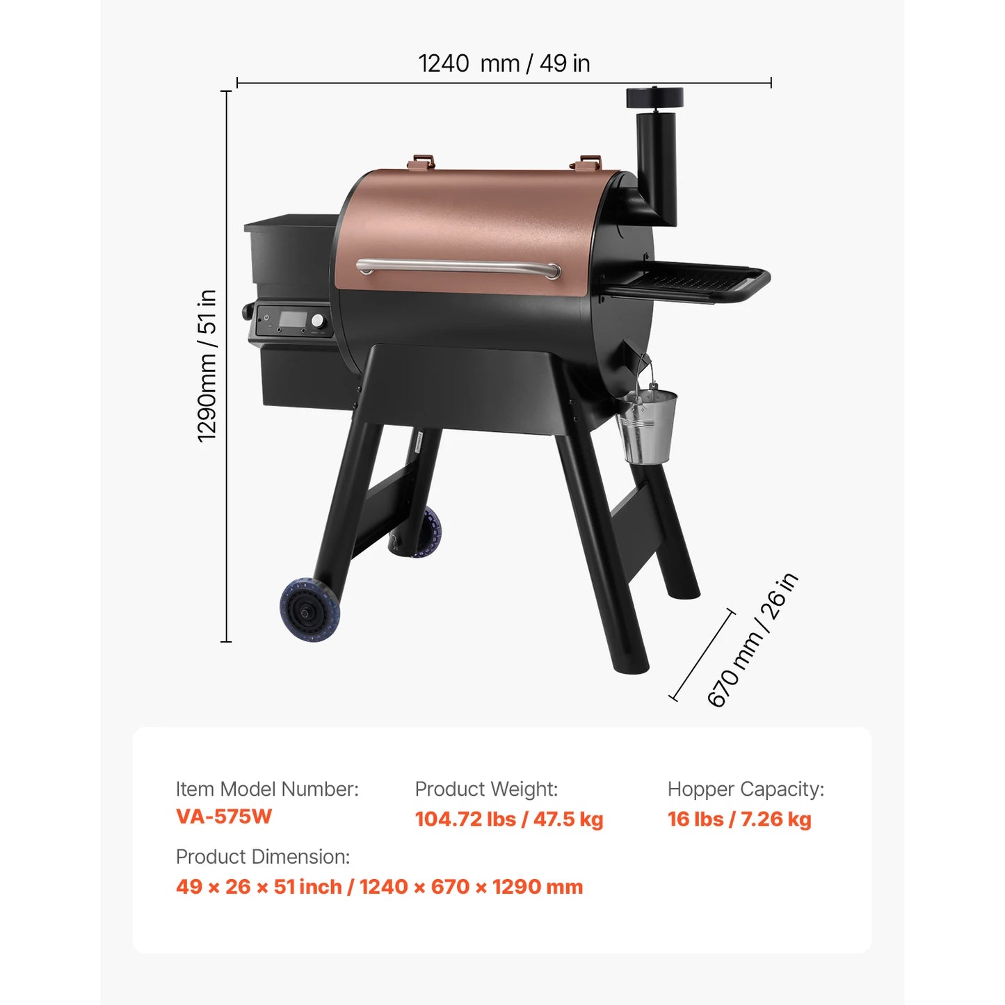 SucceBuy Wood Pellet Grill Smoker BBQ Grills for Outdoor Cooking with WiFi-app Control, LCD Screen Controller for Camping Yard