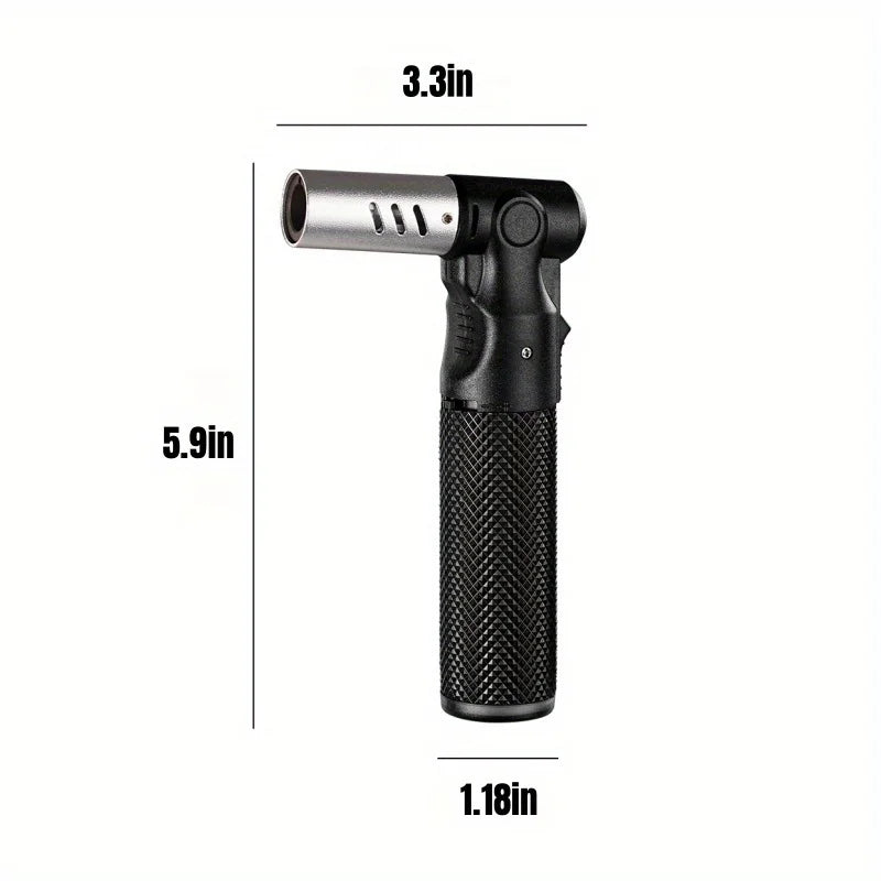 Butane Torch Lighter Refillable Jet Flame Windproof Portable 1300° High Temp 360°Inverted Ignition Adjustable Flame BBQ Welding