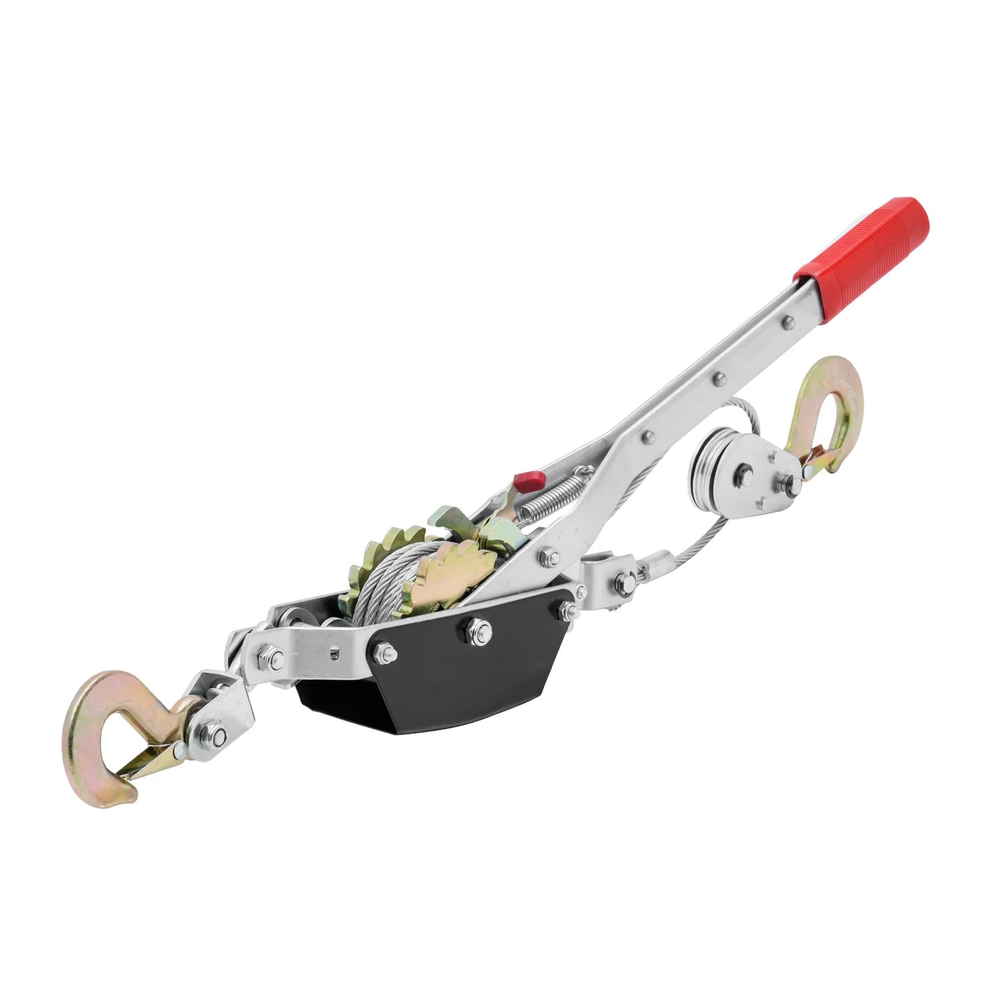 SucceBuy 2/4T Come Along Winch Ratchet Power Puller Tool with Dual Gears & Hook Automotive Hoist Cable Puller for Vehicle Rescue