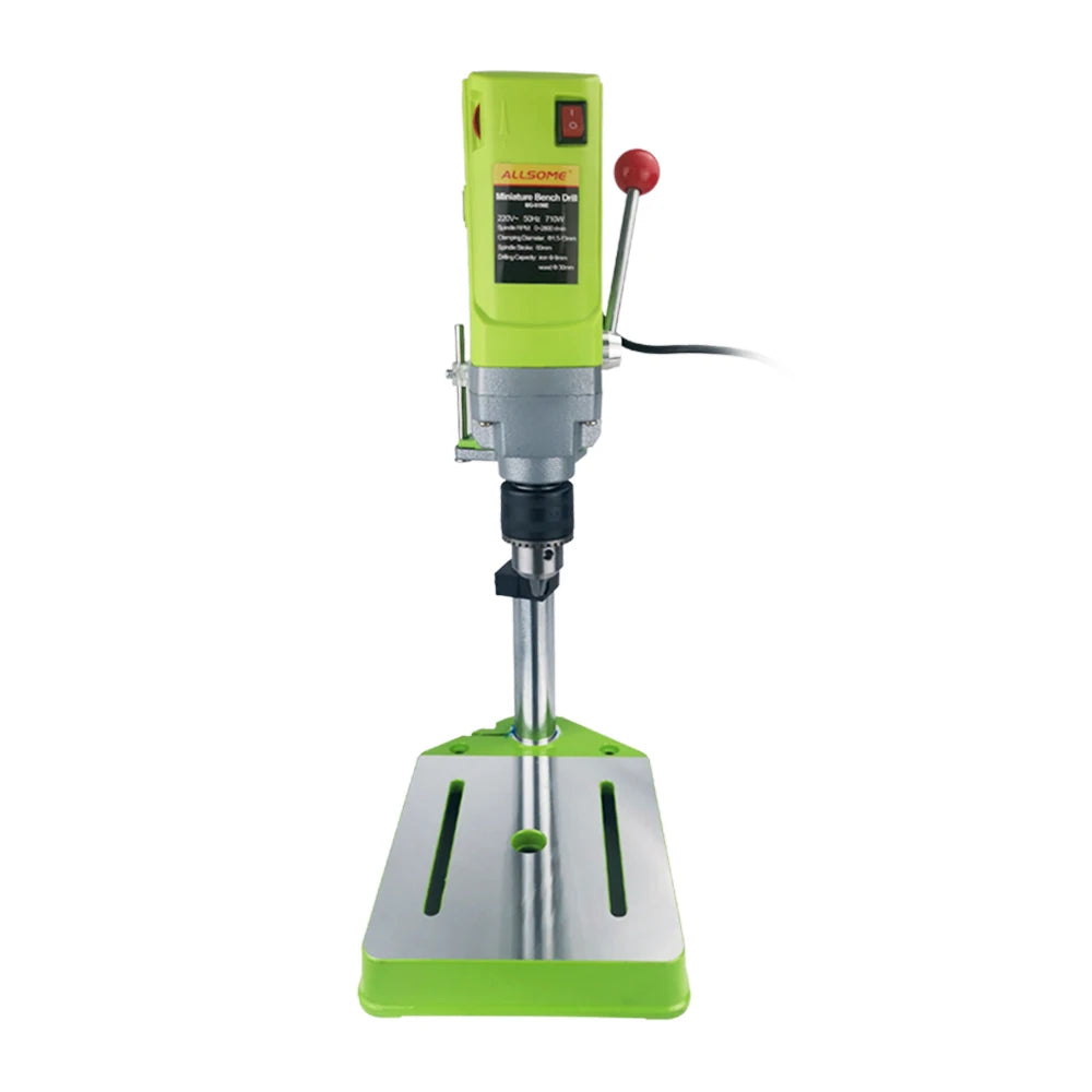 ALLSOME MINIQ Mini Drilling Machine Drill Press Bench Small electric Drill Machine Work Bench gear drive 220V 710W HT2600