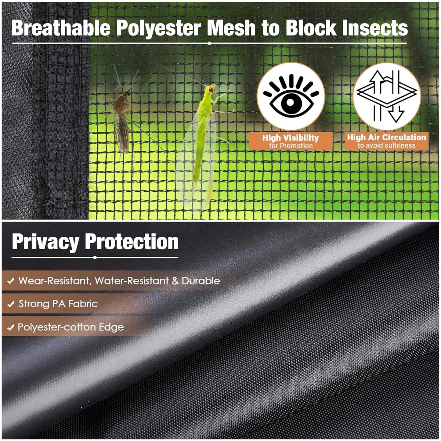 Pop Up Canopy Half Mesh Sidewall with Window 10x10Ft for Food Booth Commercial Vendor Shelter Mesh Enclosures, 4pcs, Customized