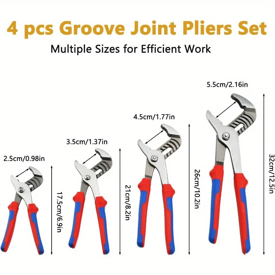 Adjustable Groove Joint Pliers Set for Plumbing and Home Repairs