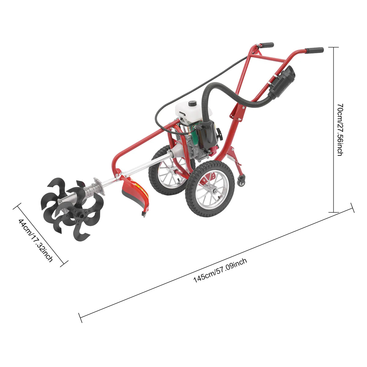 CNCEST Gasoline Garden Cultivator Tiller for Weeding and Soil Preparation