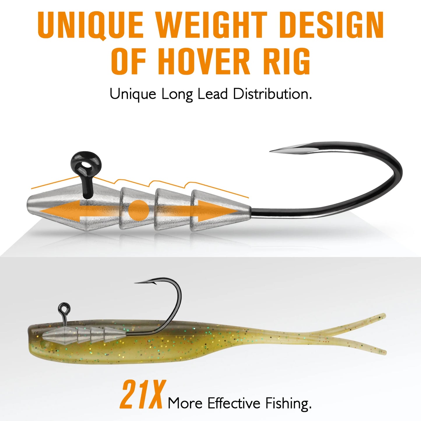 15PCS Hover Rig Jighead Swimbait Jig Heads for Bass Fishing Bass Hooks 1/0 Hover Strolling Rig Kit Fishing Jig Heads1/16OZ 1/8OZ