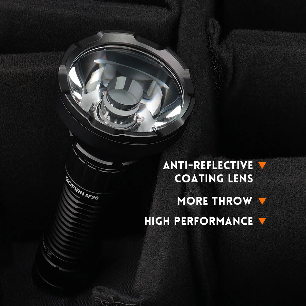 SOFIRN SF26 2000lm SFT40 LED 6000K Tactical Flashlight Type-C Rechargeable Protable Powerful 21700 Torch