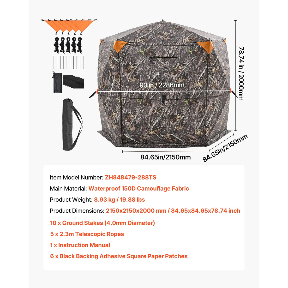 Portable See Through Hunting Blind With Multi Angle Viewing