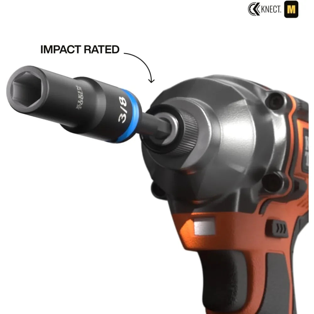 65121IMPCT KNECT Deep-Well 3/8-Inch Drive Impact Socket Set, SAE and Metric, 23-Piece Tool Set