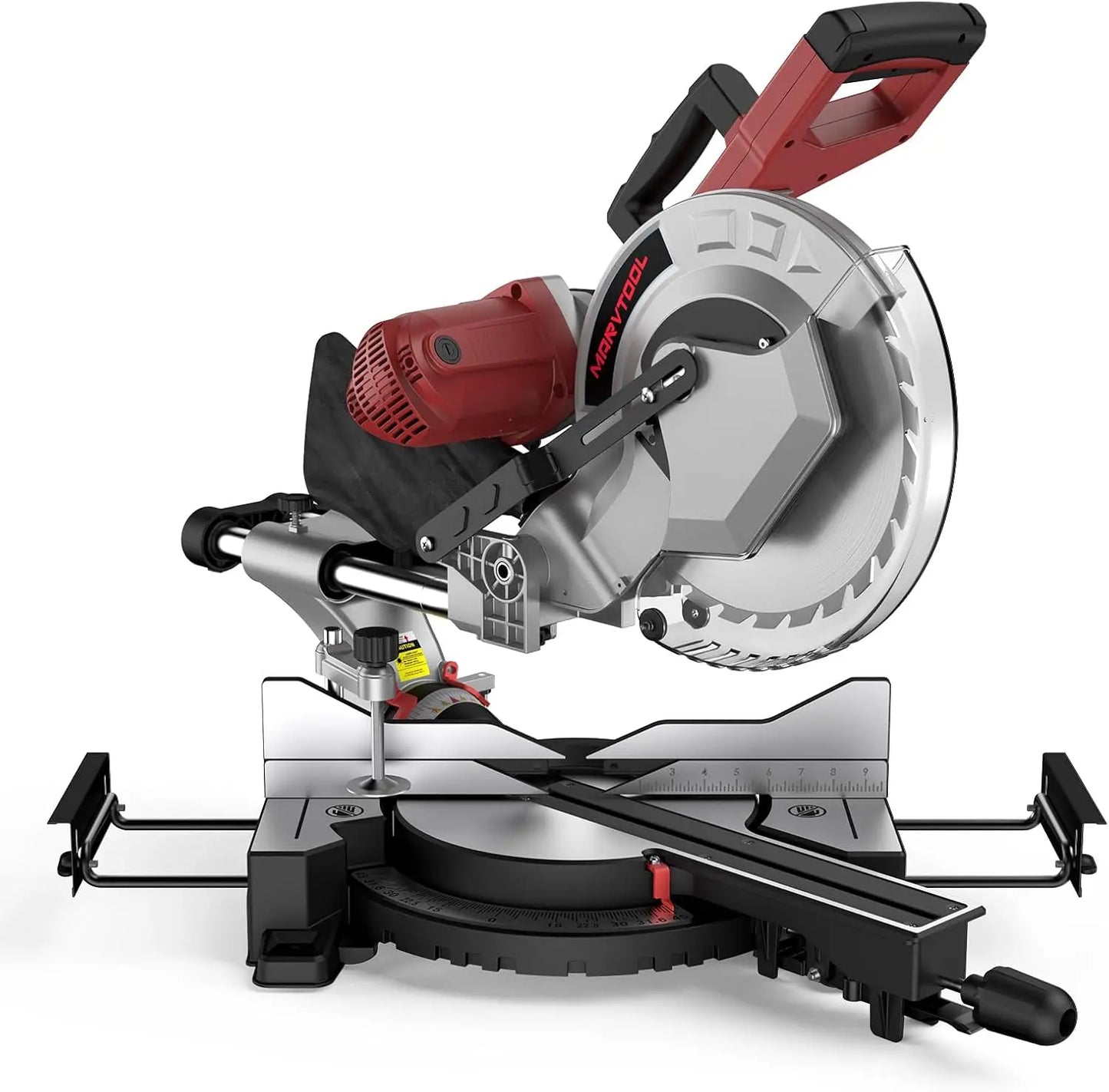 10/12 Inch Single/Dual-Bevel Sliding Compound Miter Saw, 5000/3800RPM, 0-45°, 15 Amp, 36T Blade Precision Cutting Power Saw
