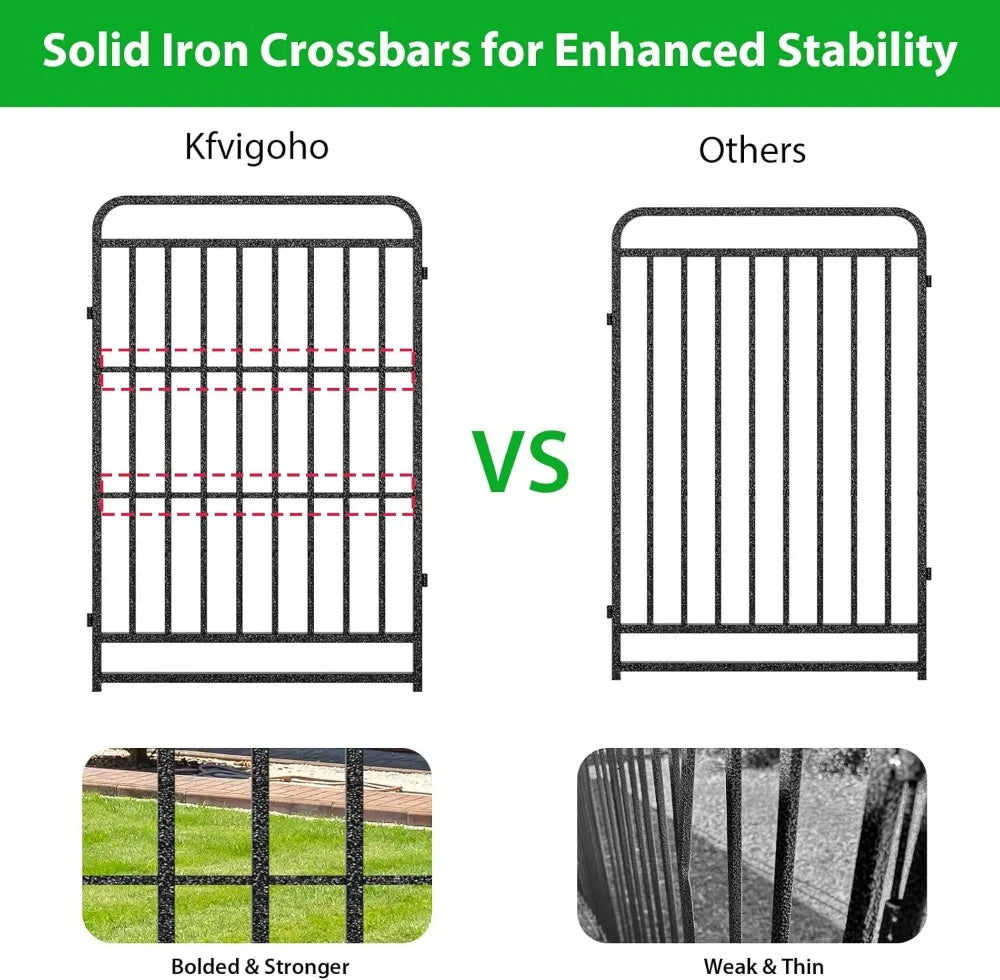 Heavy Duty Dog Playpen 12 Panels 47" Height, Square Steel Pipe Reinforced Crossbars, 27ft 57sqft Portable Fence Yard RV Camping