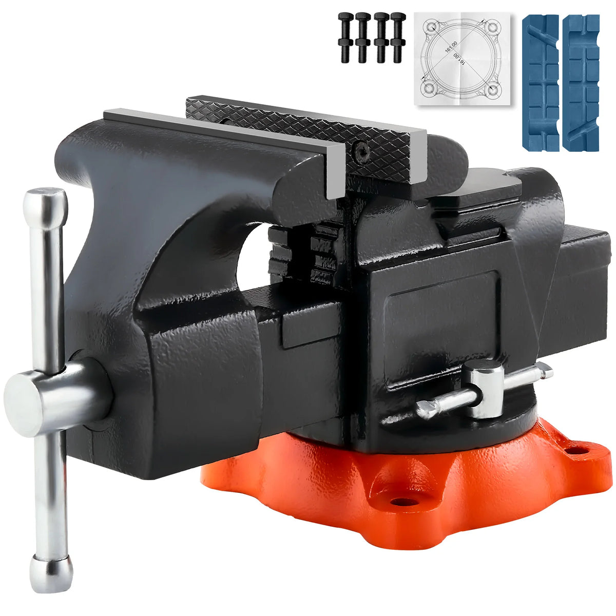 SucceBuy Multipurpose Bench Vise with Swivel Base and Anvil