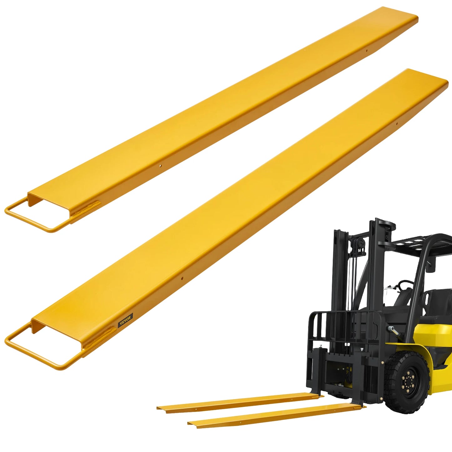 SucceBuy 72/84/96in Pallet Fork Extensions Carbon Steel 5.5in Forklift Attachments for Industrial Truck Cargo Handling Parts