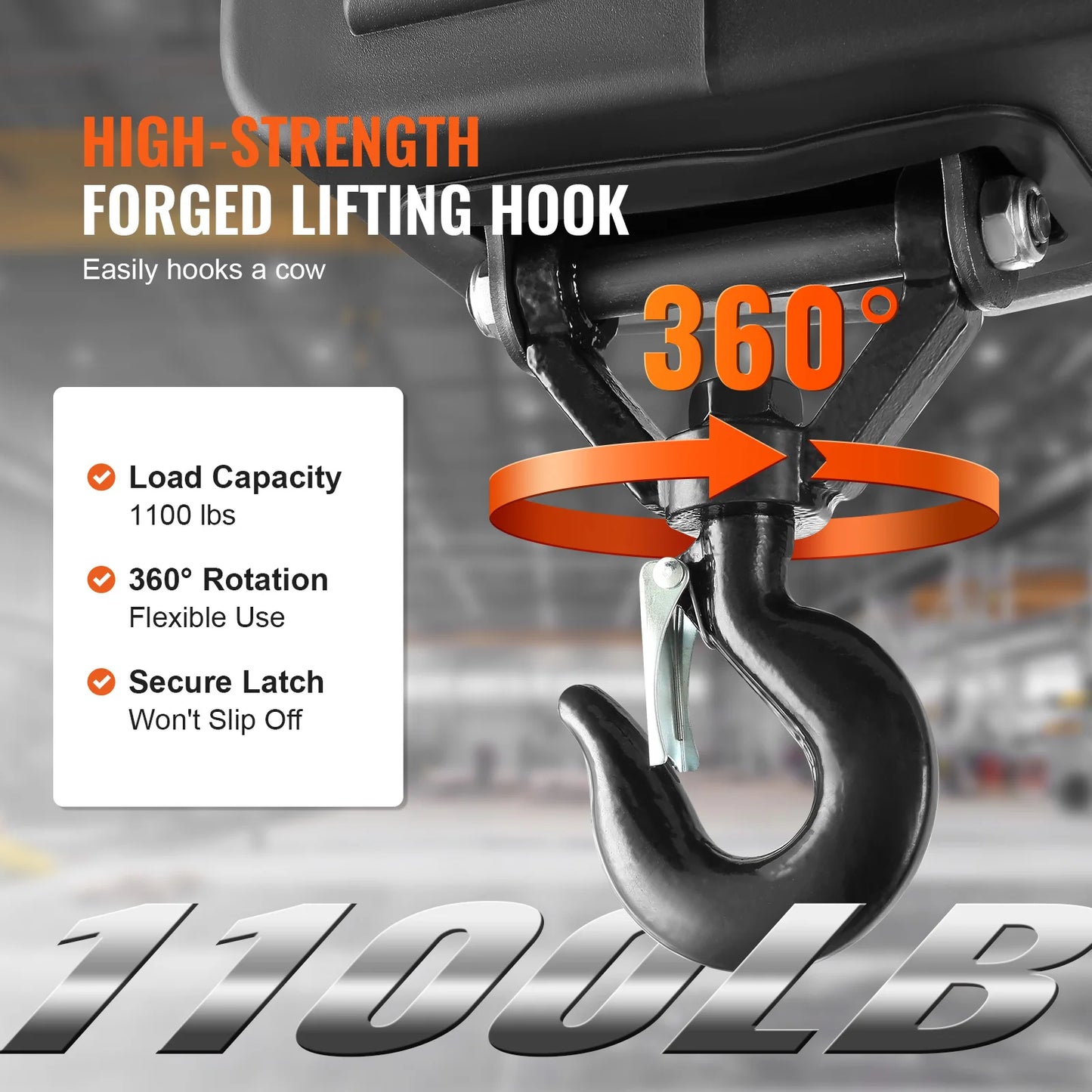 SucceBuy 1100lbs 3-in-1 Electric Hoist Winch Manual/Wired/Wireless 22.9ft Lifting Heigh Overload Protection Portable Power Crane