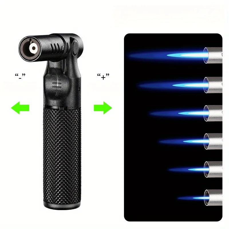Butane Torch Lighter Refillable Jet Flame Windproof Portable 1300° High Temp 360°Inverted Ignition Adjustable Flame BBQ Welding