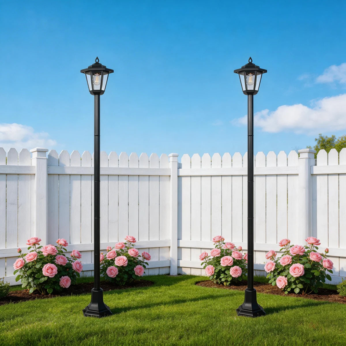 Waterproof Solar Post Lights Dusk To Dawn LED Landscape Lighting