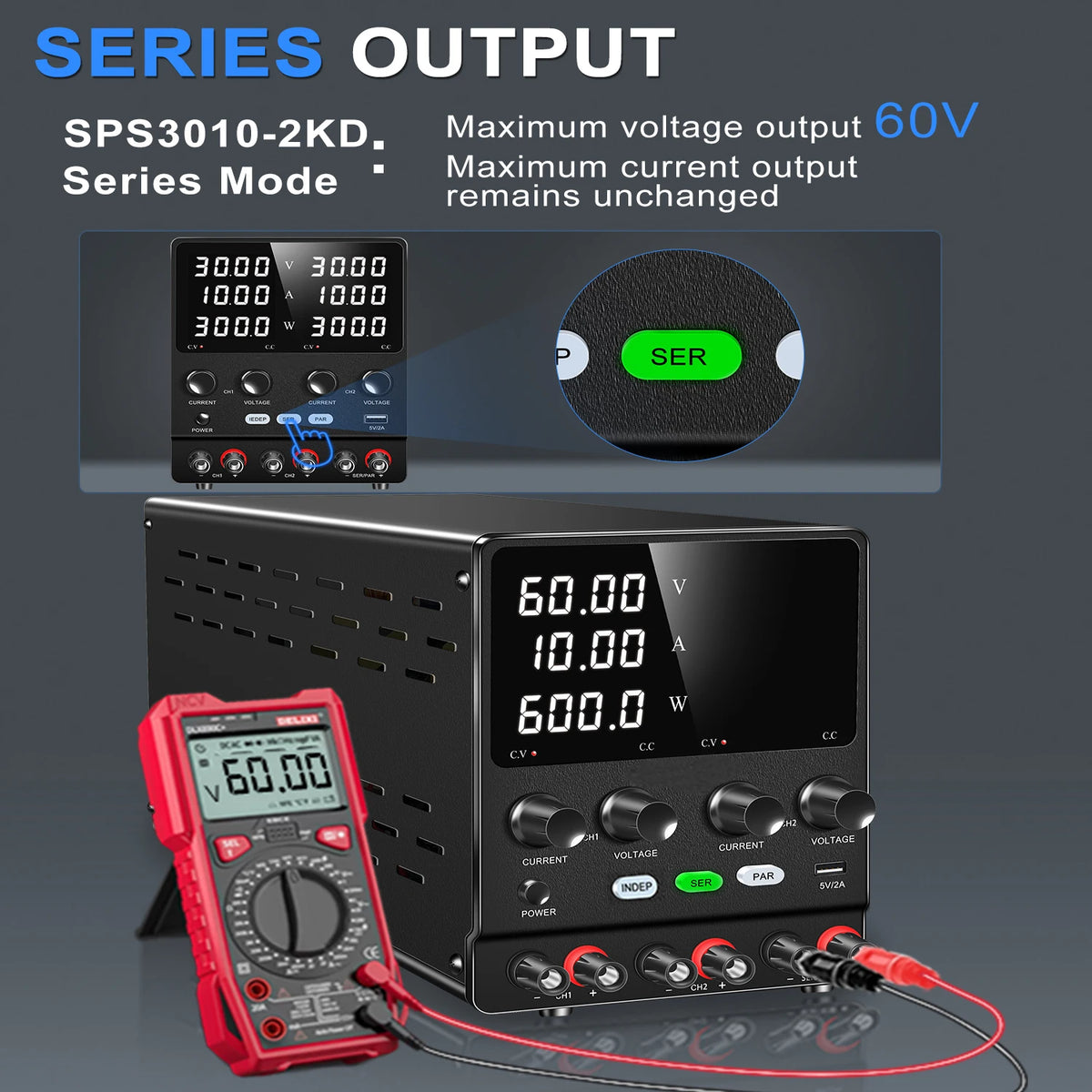 Nice-Power Dual Channel Adjustable Bench DC Power Supply