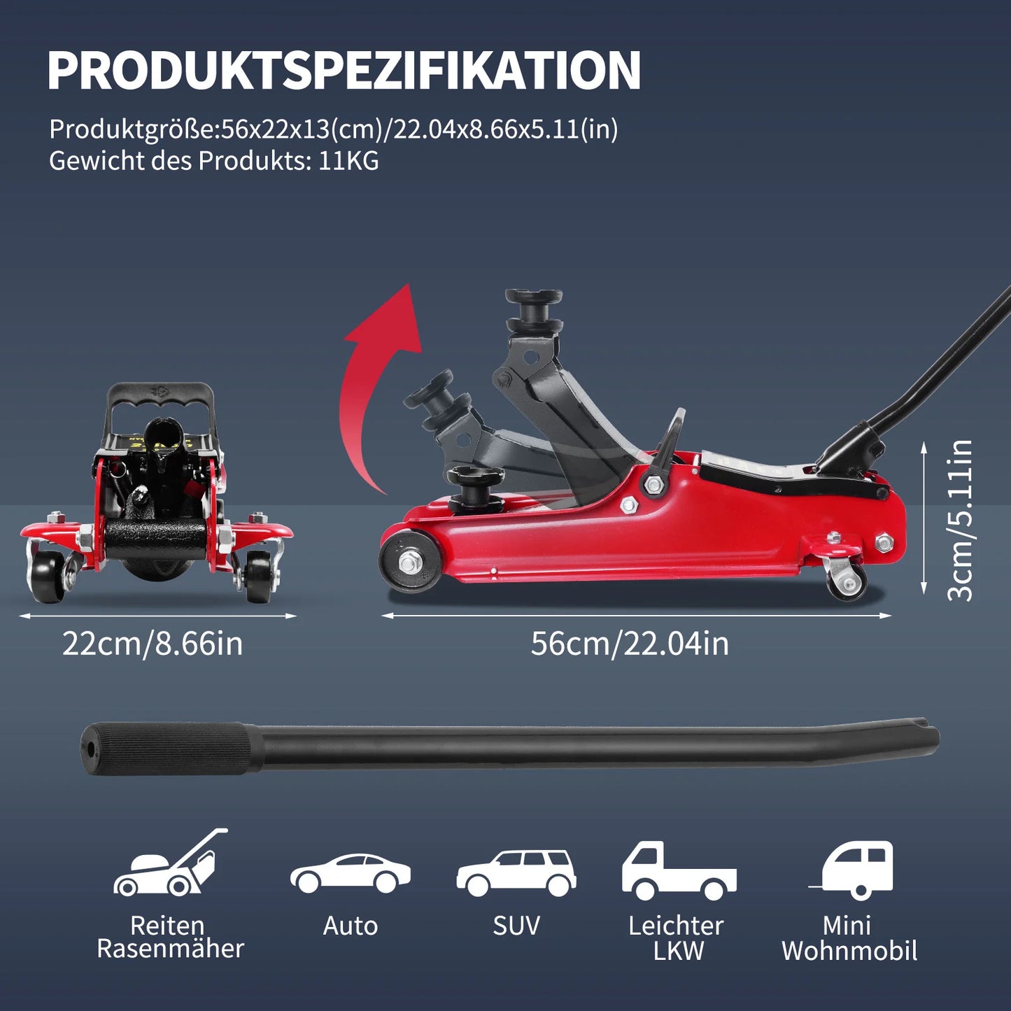 Steel Floor Jacks 5500lbs Car Trolley Jacks Hydraulic Jacks For Car And Lorry Repairs