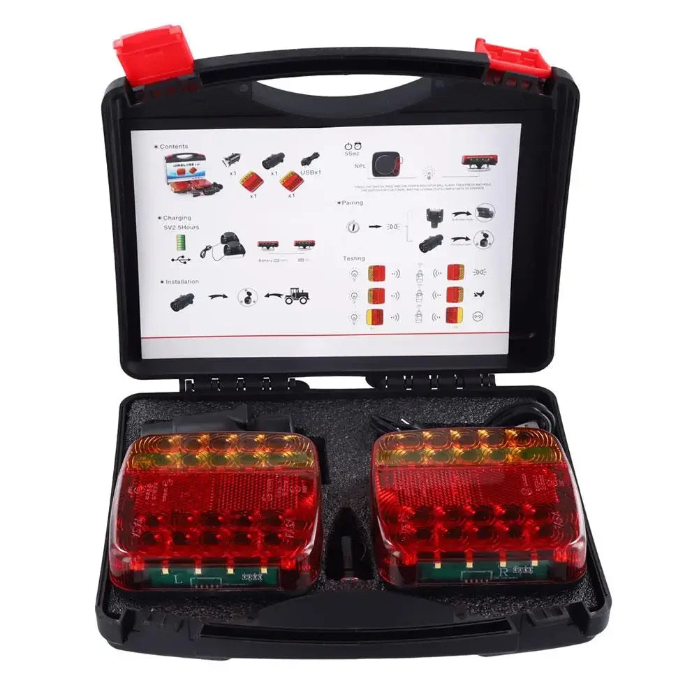 Magnetic Wireless Trailer Lights Kit Waterproof Reflective Lens
