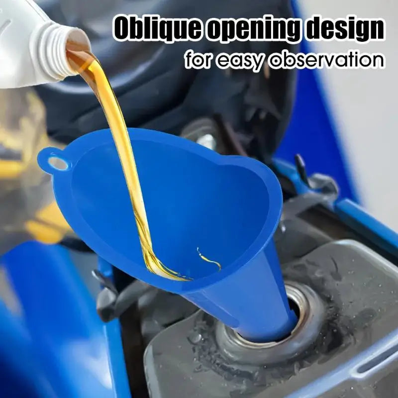 Long Stem Car Fuel Funnel Anti Splash Plastic Gasoline Oil