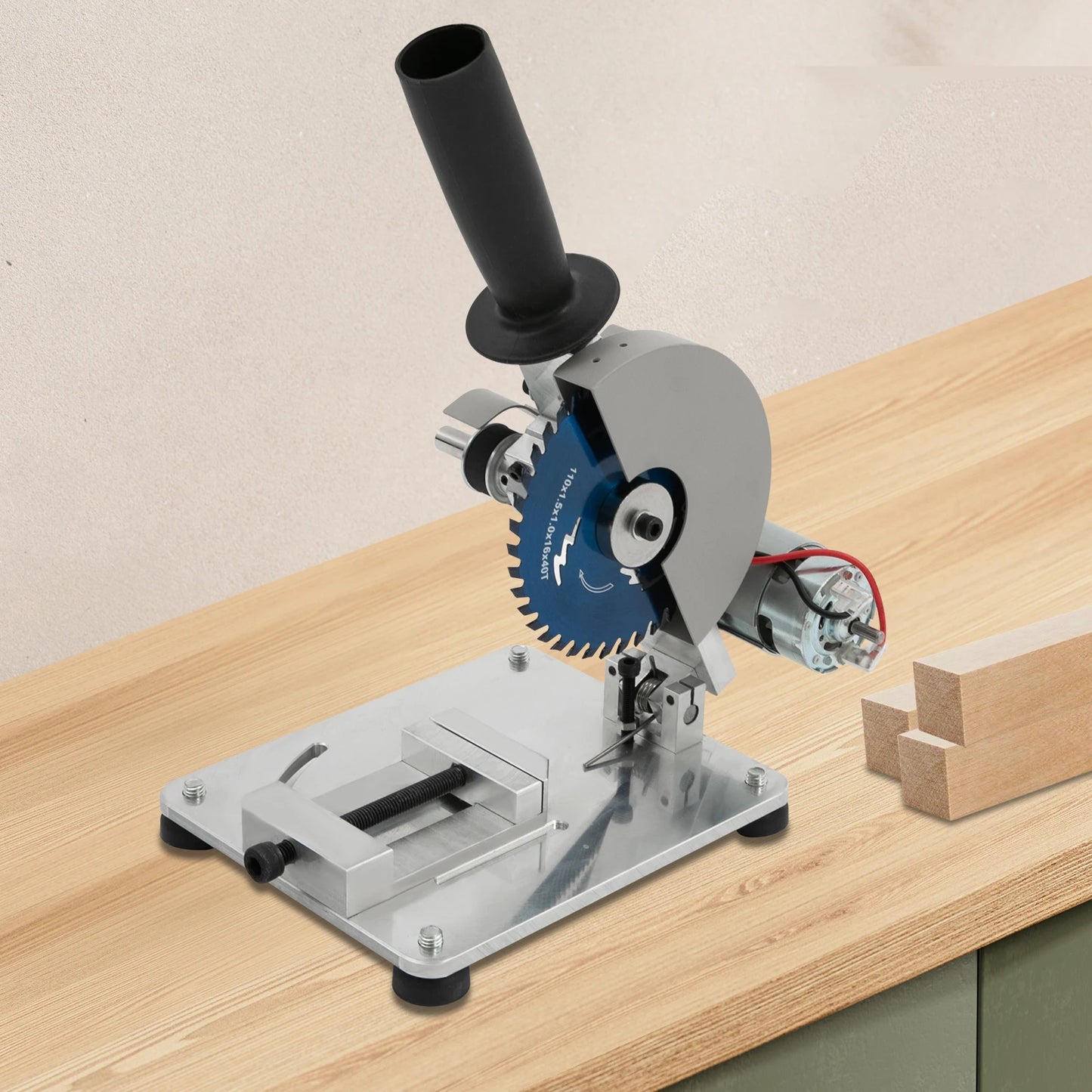 4 inch Mini Table Saw,Portable Tabletop Saw,Multifunction Mini Miter Saw,Manual Chop Saw W/ 2 Saw Blade,Adjuatable Angle