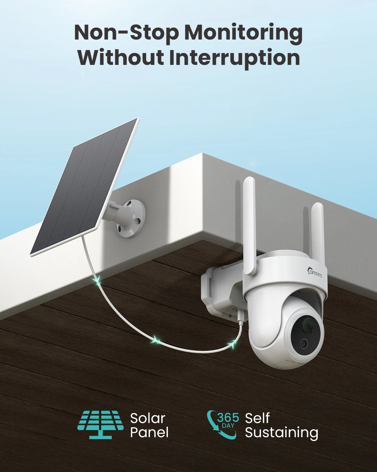 Camstro 4k Solar Security Camera Full-color night vision 2.4G 5G WIFI Camera Battery Two-way voice 8MP WiFi PTZ Camera Outdoor