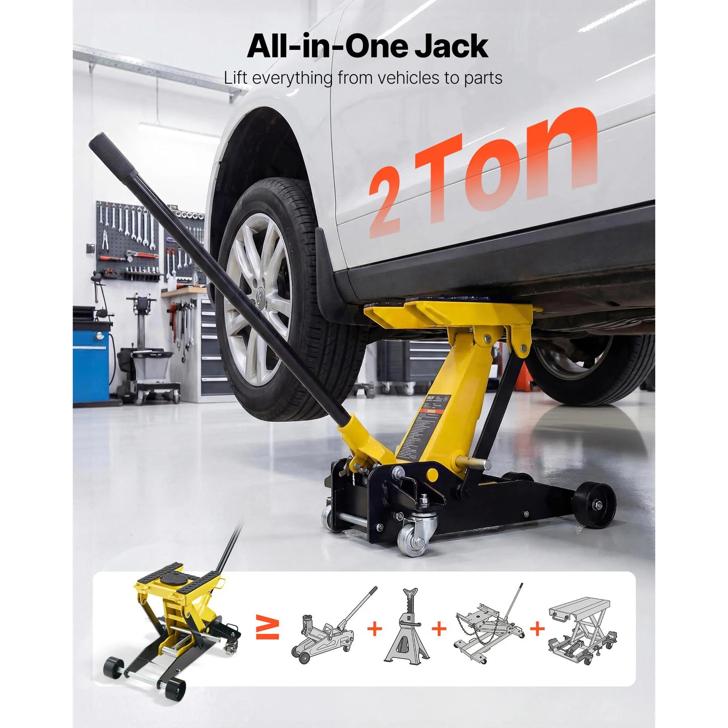 SucceBuy Low Profile Floor Jack Steel Racing Floor Jack with Single Piston Lift Pump Hydraulic Trolley Car Lift for Cars ATVs