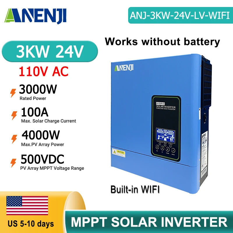 Aninerel Hybrid Off Grid Pure Sine Wave Solar Inverter