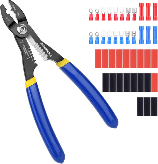 4-in-1 Wire Stripper and Crimping Pliers for Clamping, Cutting, Stripping, Compact Multifunction Tool for 10–20 AWG Wires
