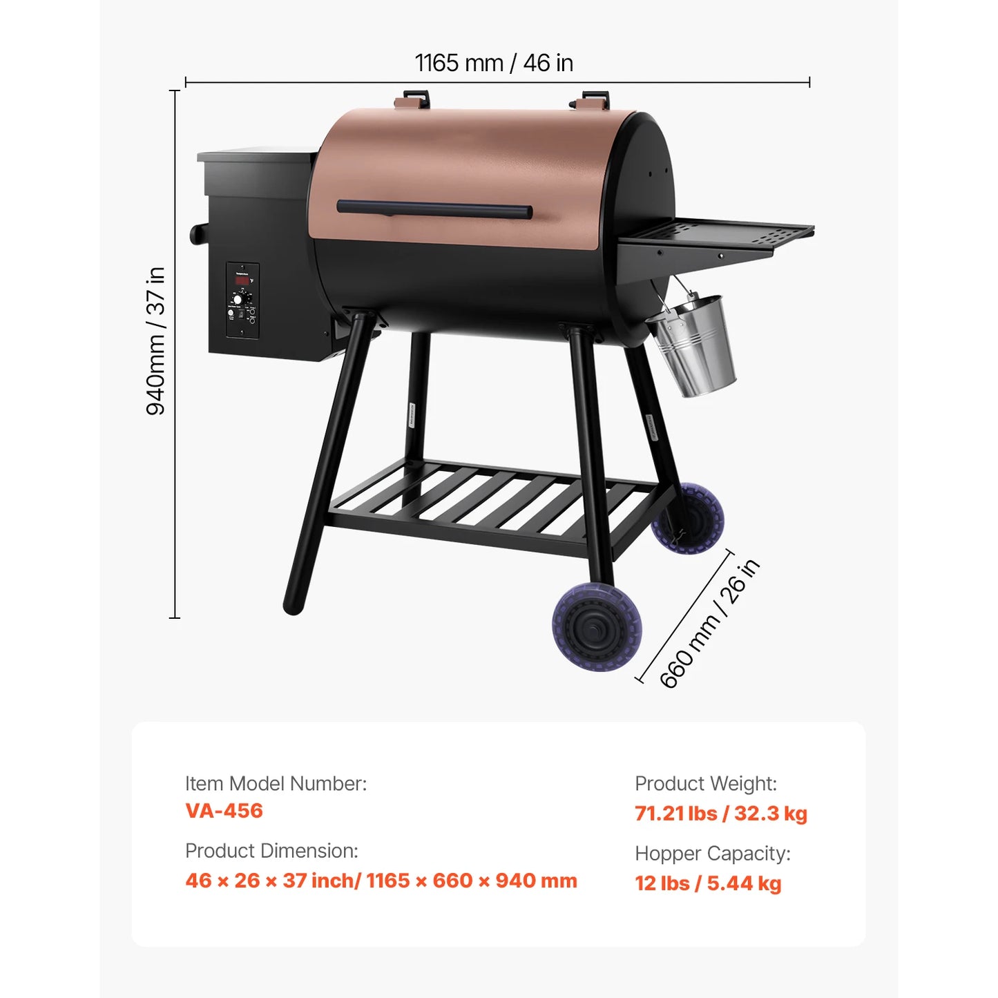 SucceBuy Wood Pellet Grill Smoker BBQ Grills for Outdoor Cooking with WiFi-app Control, LCD Screen Controller for Camping Yard