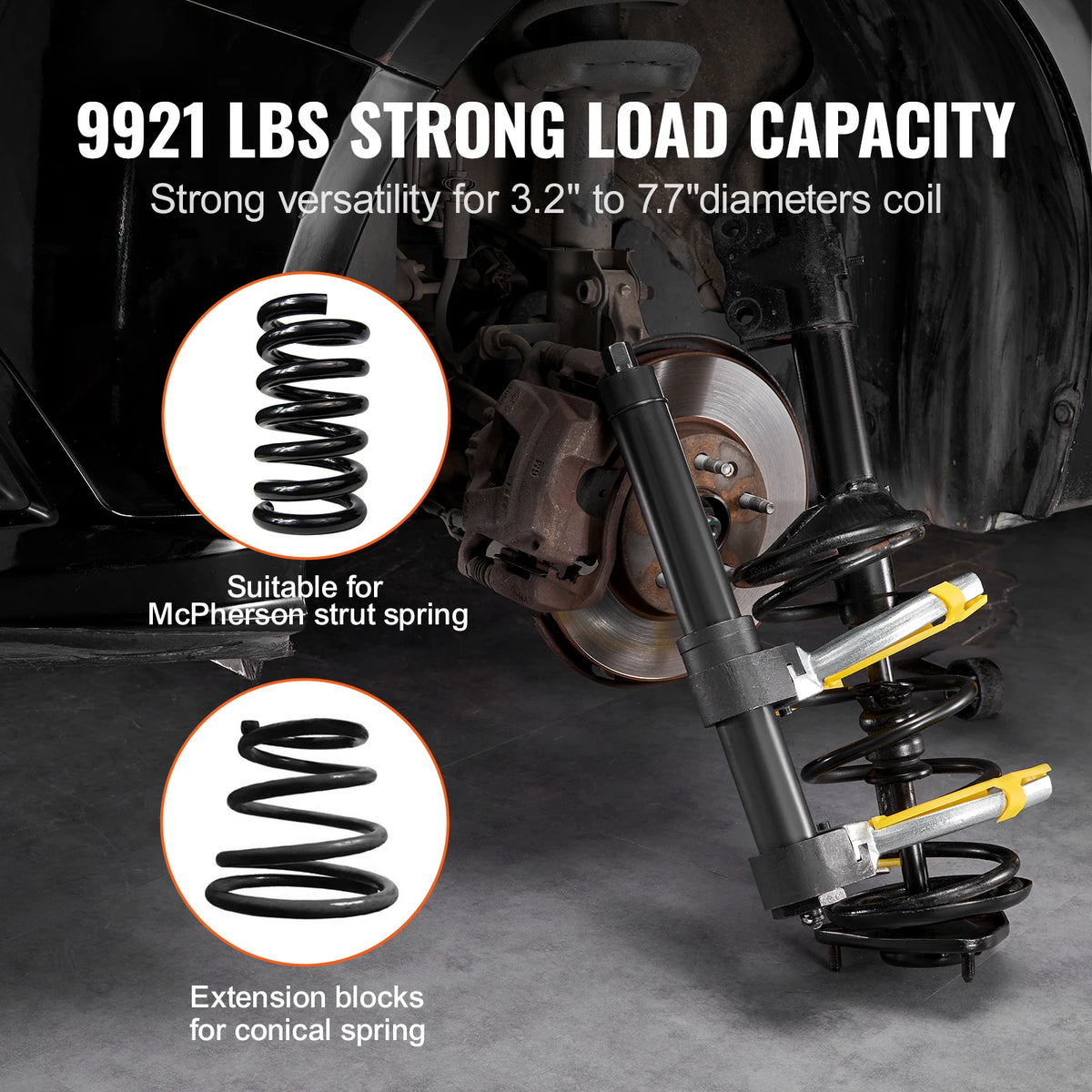 SucceBuy Strut Spring Compressor Macpherson Strut Spring Compressor Kit Interchangeable Fork Strut Coil Extractor Remover Tool