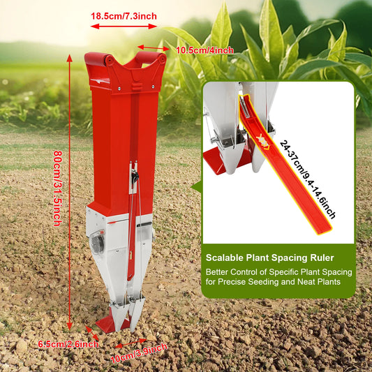 2.4L Seeding Fertilizer, Double-cylinder Seeding Fertilizing Machine, Seeds Spreader Seed Container Soybeans, Corn, Peanuts