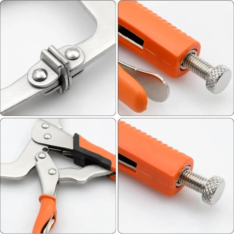 9 Inch C Clamp Heavy Duty Vise Grip Locking Pliers Adjustable Face Clamp Woodworking Welding and Pocket Hole Joinery 2 Packs