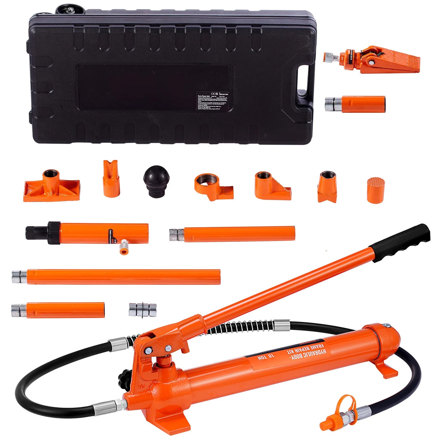 SucceBuy 10 Ton Hydraulic Jack Air Pump Lift Ram Body Frame Porta Power Repair Kits Multi-functional Auto Body Frame Repair Kits