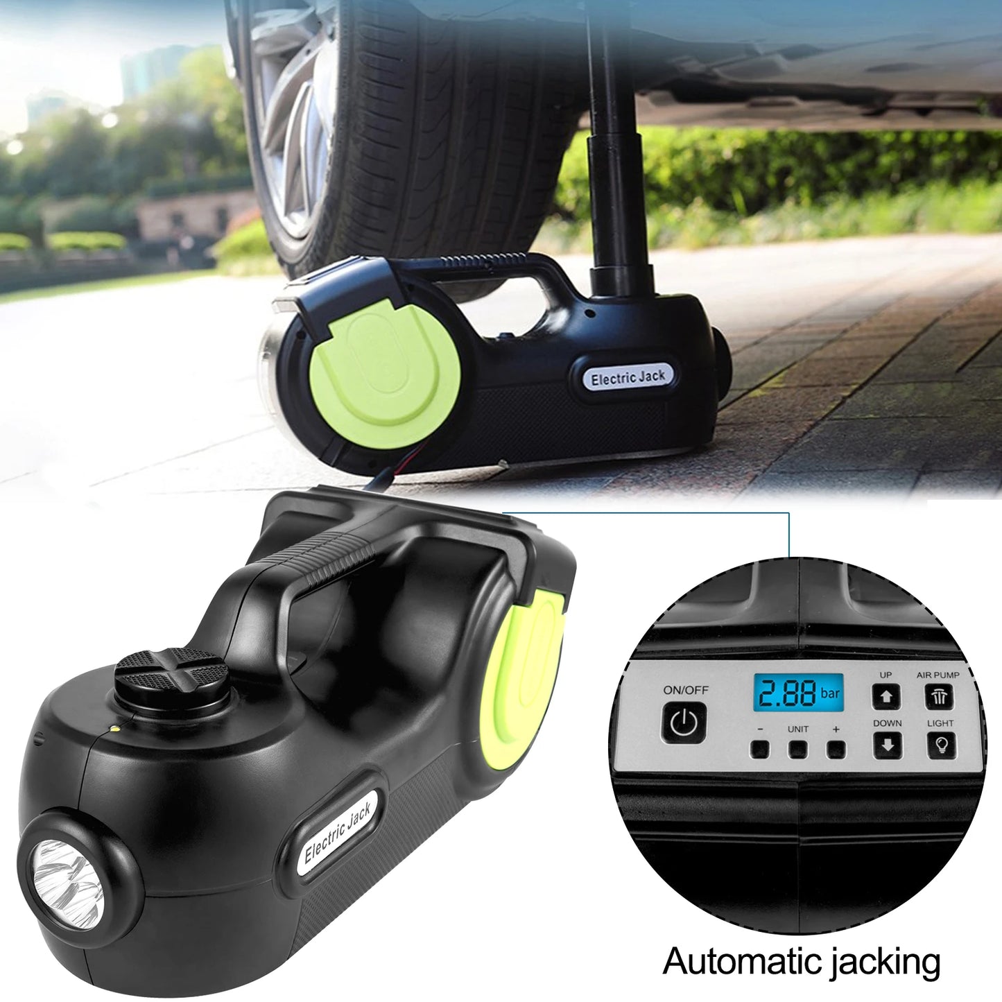 SucceBuy Electric Car Jack 5T Car Jack Hydraulic, Electric Floor Jack with Electric Impact Wrench,Hydraulic Jack Car Repair Tool