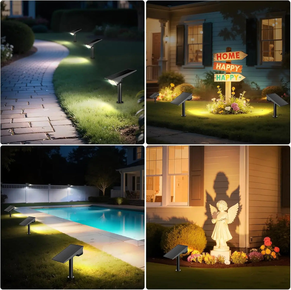Intelamp Solar Landscape Spotlights Outdoor Lights for Gardens and Pathways