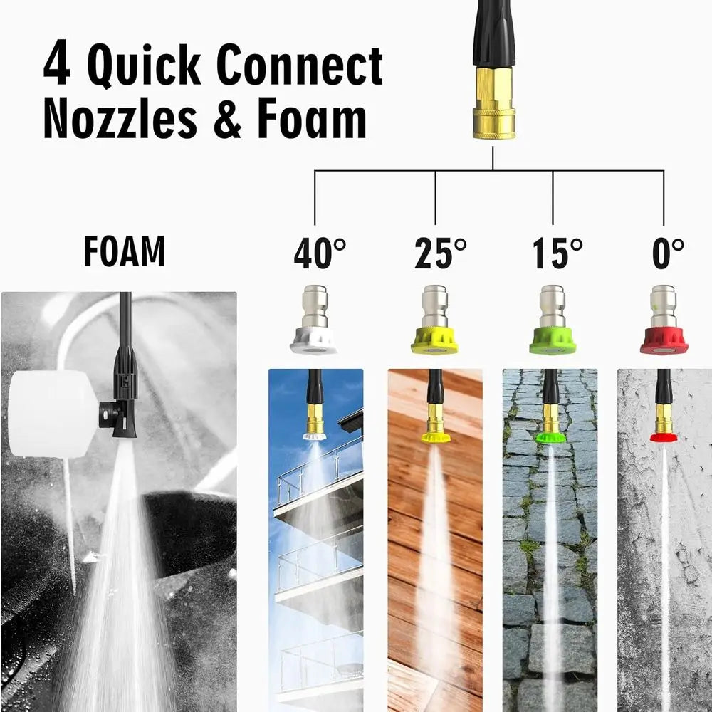Electric Pressure Washer, 2800 Max PSI 2.4 GPM Power Washer with Telescopic Handle, Car Wash Machine with 4 Quick Connect Nozzle