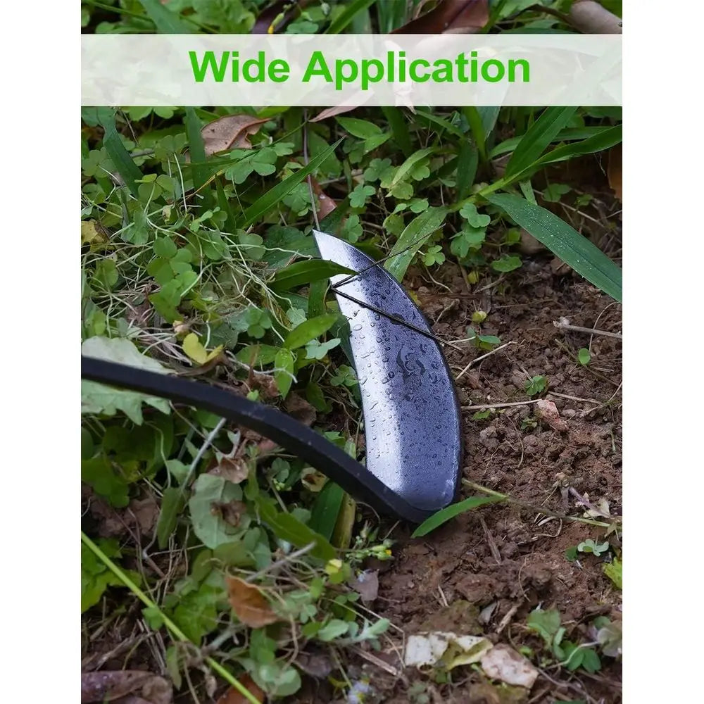 Weeding Sickle Hoe, 17 Gardening Hand Weeder Nejiri Kama Blade Tool Digging and Cutting Weed Remover, High-Carbon Steel One-Piec