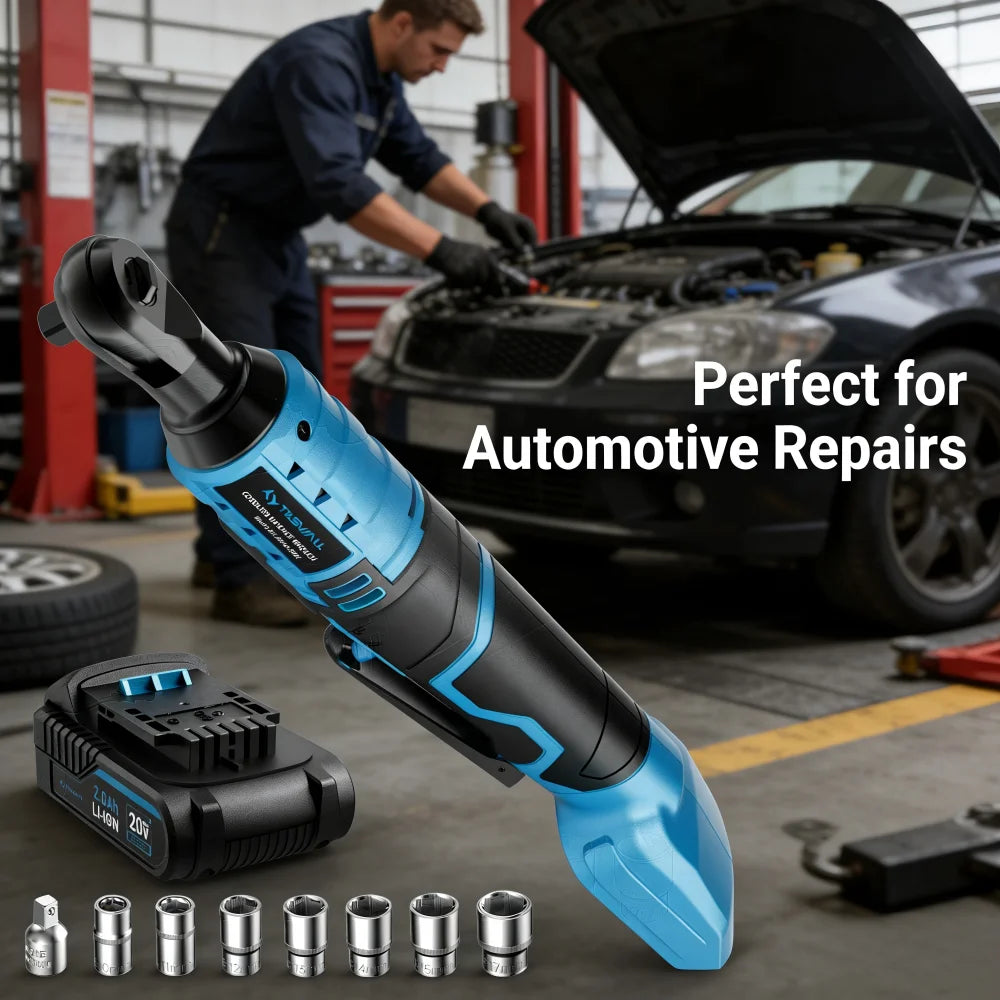 Parrior Cordless Ratchet Wrench Set With Sockets And Charger