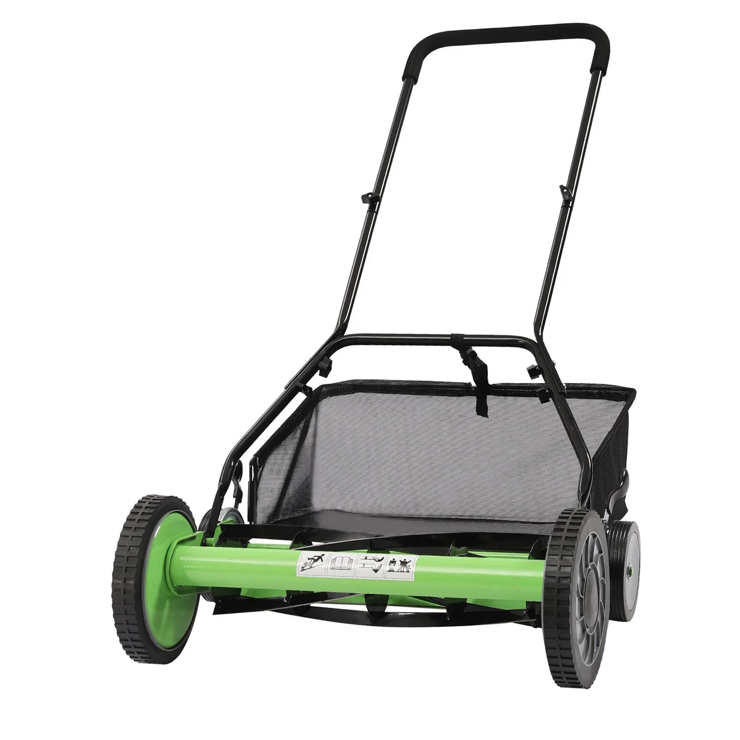 Walk-Behind Lawn Mower with 65 Manganese Steel Blades, Adjustable Height, Quiet Operation
