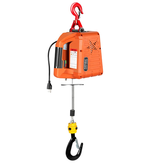 1500W Electric Hoist Winch, Electric Hoist Winch with Remote Control 500kg/1100lbs Loading Capacity for Gardens, Forests, Factories, Warehouses, Garages