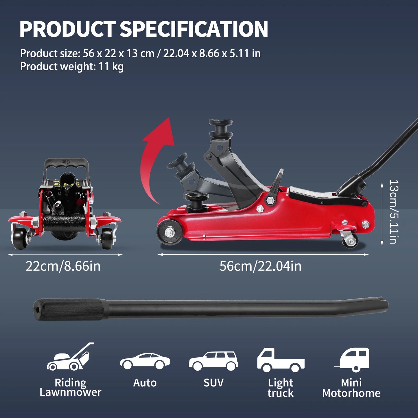 Steel Floor Jacks 5500lbs Car Trolley Jacks Hydraulic Jacks For Car And Lorry Repairs