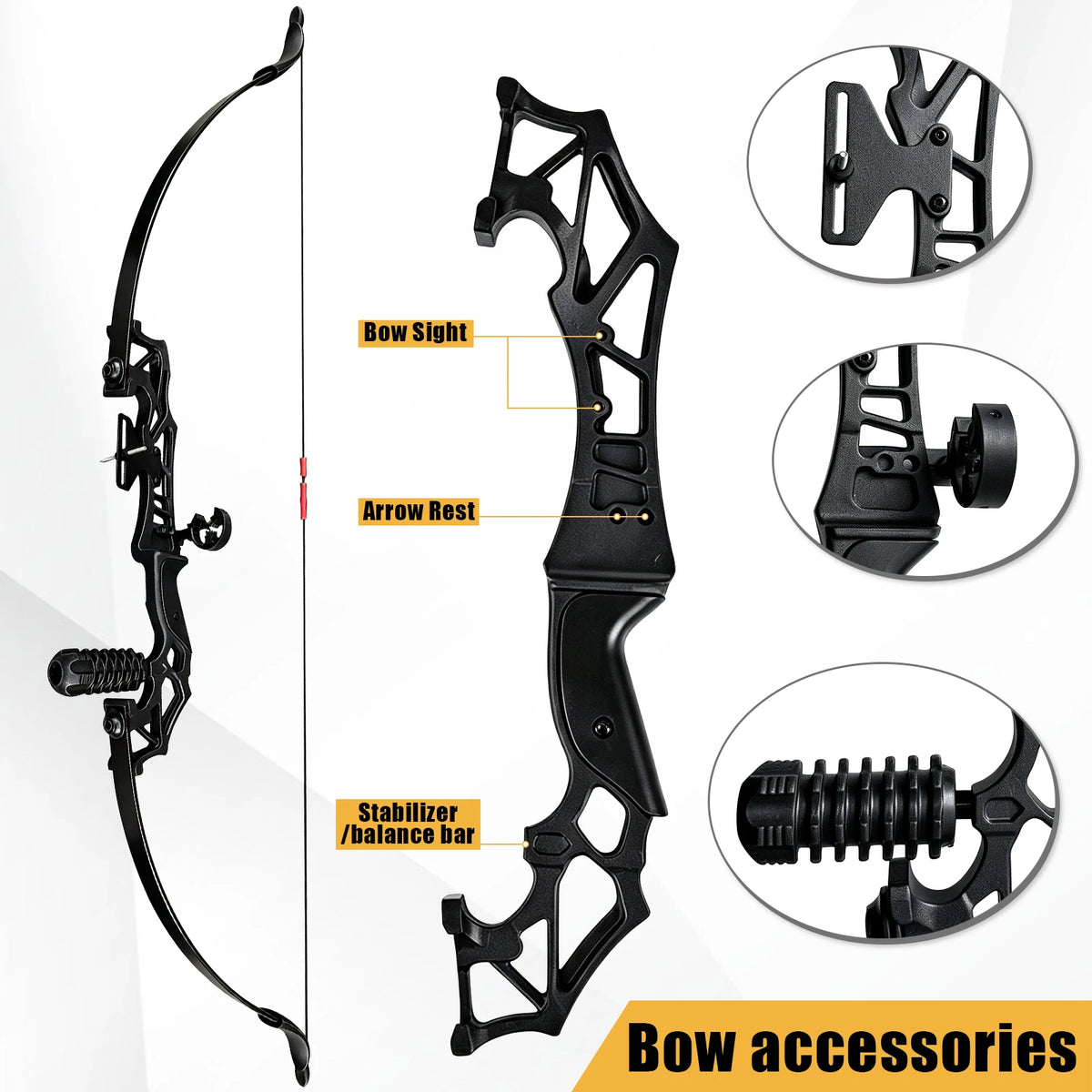 Ambidextrous Aluminum Takedown Recurve Bow Set for Target Shooting